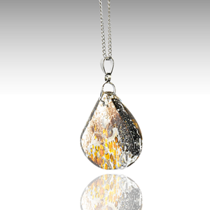 Mézfény üveg medálos iparművész nyaklánc, Ékszer, Nyaklánc, Medálos nyaklánc, Üvegművészet, MESKA