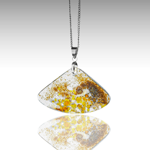 Mézfény üveg medálos iparművész nyaklánc - ékszer - nyaklánc - medálos nyaklánc - Meska.hu