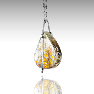 Őszi fakulás üveg iparművészeti nyaklánc, Ékszer, Nyaklánc, Medálos nyaklánc, Üvegművészet, MESKA