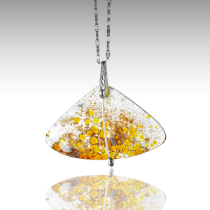 Őszi fakulás üveg iparművészeti nyaklánc - ékszer - nyaklánc - medálos nyaklánc - Meska.hu