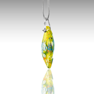 A vad természet harmóniája üveg iparművészeti nyaklánc, Ékszer, Nyaklánc, Medálos nyaklánc, Üvegművészet, MESKA