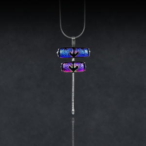 Nézz rám! dichroic üveg iparművészeti ékszerszett nyaklánc fülbevaló - ékszer - ékszerszett - Meska.hu