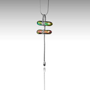 Tavaszi szitakötő üveg design nyaklánc, Ékszer, Nyaklánc, Medálos nyaklánc, Ékszerkészítés, Üvegművészet, MESKA