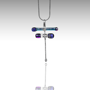 Végtelen szitakötő üveg nyaklánc - ékszer - nyaklánc - medálos nyaklánc - Meska.hu