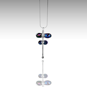 Galaxis szitakötő üveg nyaklánc, Ékszer, Nyaklánc, Medálos nyaklánc, Ékszerkészítés, Üvegművészet, MESKA