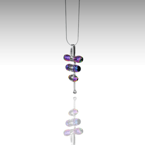 Harmónia nyaklánc dichroic üveg medállal - ékszer - nyaklánc - medálos nyaklánc - Meska.hu