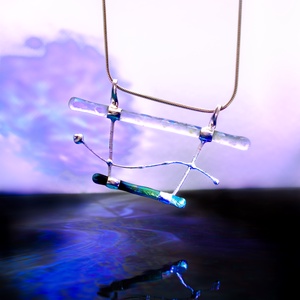 Tengeri hullám  üveg design nyaklánc, Ékszer, Nyaklánc, Medálos nyaklánc, Ékszerkészítés, Üvegművészet, MESKA