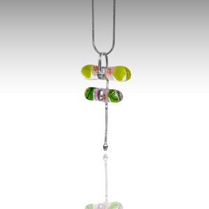 Szirmait bontó millefiori üveg szitakötő  nyaklánc, Ékszer, Nyaklánc, Medálos nyaklánc, Ékszerkészítés, Üvegművészet, MESKA