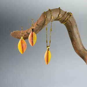 Változó évszak üveg levél ékszerszett, Ékszer, Ékszerszett, Ékszerkészítés, Üvegművészet, MESKA