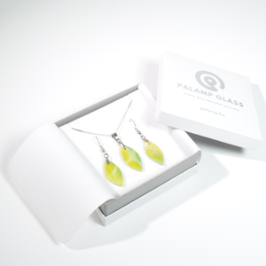 Lombok között napfény üveg levél ékszerszett - ékszer - ékszerszett - Meska.hu