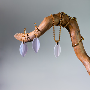 Fátyolos őszi reggel üveg levél ékszerszett, Ékszer, Ékszerszett, Ékszerkészítés, Üvegművészet, MESKA