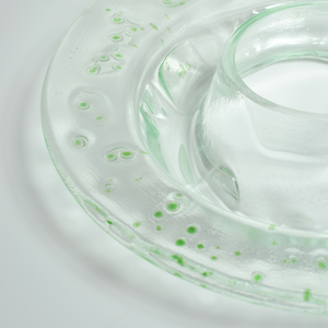 Vendégváró üveg tál, fusing technikával készült egyedi darab  - esküvő - dekoráció - tálalás - Meska.hu