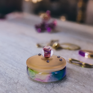 Galaxis ékszertartó üvegszelence, üvegöntéssel készült egyedi darab , Ékszer, Ékszertartó, Ékszerdoboz, Üvegművészet, MESKA