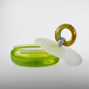 Gyűrűs ékszertartó üvegszelence, üvegöntéssel készült egyedi darab  - ékszer - ékszertartó - ékszerdoboz - Meska.hu