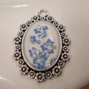 Kék nefelejcs - a lélek örök emlékezete, Ékszer, Cameo nyaklánc, Nyaklánc, Fémmegmunkálás, MESKA