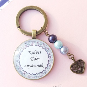 Gyönyörű édesanyámnak, Táska & Tok, Kulcstartó & Táskadísz, Kulcstartó, Ékszerkészítés, MESKA