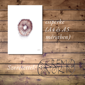 NYOMTATHATÓ Természet ihlette botanikai kép: Csiperke - művészet - grafika & illusztráció - digitális - Meska.hu