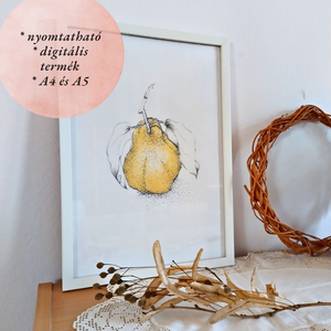 NYOMTATHATÓ Természet ihlette botanikai kép: Birskörte - művészet - grafika & illusztráció - digitális - Meska.hu