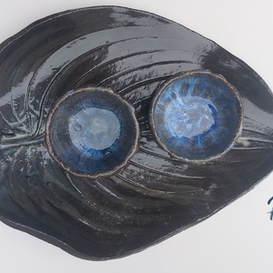 Éjkék mázas, egyedi kávéskészlet , Otthon & Életmód, Konyhafelszerelés, tálalás, Tálalás, Teás- és kávés pohár, készlet, Kerámia, Agyagozás, MESKA