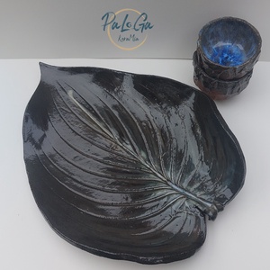 Éjkék mázas, egyedi kávéskészlet  - otthon & életmód - konyhafelszerelés, tálalás - tálalás - teás- és kávés pohár, készlet - Meska.hu