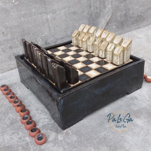 Egyedi, kisebb méretű, kerámia sakk készlet - játék & sport - táblajáték és kártyajáték - sakk - Meska.hu