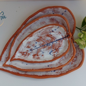 Levél formájú, 3 db-os kínáló készlet - otthon & életmód - konyhafelszerelés, tálalás - tálalás - kínálótál - Meska.hu