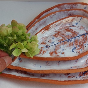 Levél formájú, 3 db-os kínáló készlet - otthon & életmód - konyhafelszerelés, tálalás - tálalás - kínálótál - Meska.hu