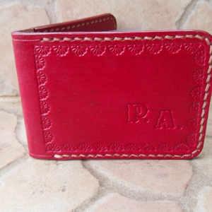 Bőr Irattartómonogramos, Táska & Tok, Pénztárca & Más tok, Kártyatartó & Irattartó, Bőrművesség, Varrás, MESKA