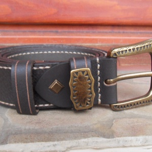 Bőr öv Western Brown - ruha & divat - öv & övcsat - öv - Meska.hu