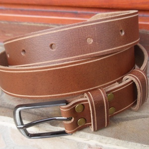 Bőr Öv Brown 3 cm. széles. - ruha & divat - öv & övcsat - öv - Meska.hu