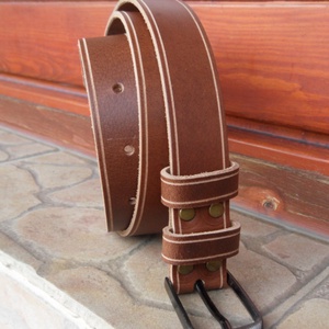 Bőr Öv Brown 3 cm. széles. - ruha & divat - öv & övcsat - öv - Meska.hu