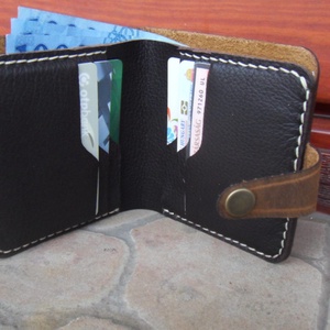 Bőr Pénz és Kártyatartó  Barna - táska & tok - pénztárca & más tok - pénztárca - férfi pénztárca - Meska.hu