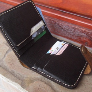 Bőr Pénz és Kártyatartó  Barna - táska & tok - pénztárca & más tok - pénztárca - férfi pénztárca - Meska.hu