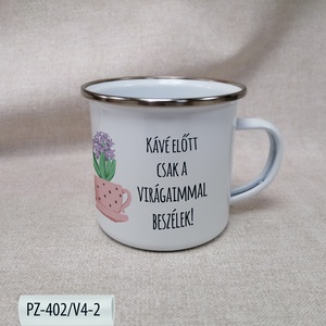 Virágos, Növényes Zománc Bögre - otthon & életmód - konyhafelszerelés, tálalás - tálalás - bögre & csésze - Meska.hu