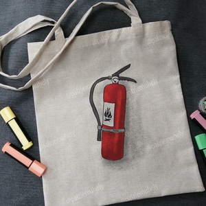 Tűzoltókészülék/1 Vászontáska, Táska & Tok, Bevásárlás & Shopper táska, Shopper, textiltáska, szatyor, Mindenmás, MESKA