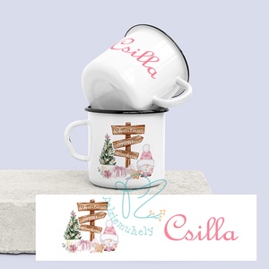 Egyedi Neves Karácsonyi Manós Zománc Bögre - Táblák, Otthon & Életmód, Konyhafelszerelés, tálalás, Tálalás, Bögre & Csésze, Mindenmás, MESKA