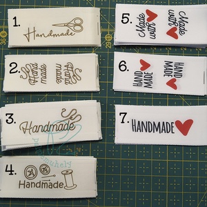 Textilcímke - Handmade/Made with love - Meska.hu