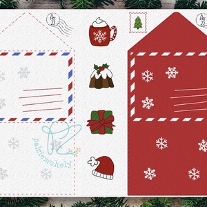 Karácsonyi Filcpanel - DIY boríték figurákkal - Meska.hu