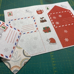 Karácsonyi Filcpanel - DIY boríték figurákkal - karácsony - karácsonyi ajándékozás - karácsonyi ajándékcsomagolás - Meska.hu