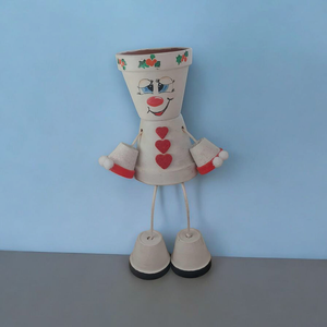 Karácsonyi cserépbabák - hóember és rénszarvas - otthon & életmód - dekoráció - virágdísz és tartó - cserép & kaspó - Meska.hu