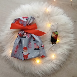 Mikulás zsák piros, Karácsony, Mikulás, Mikulás zsák, Varrás, MESKA