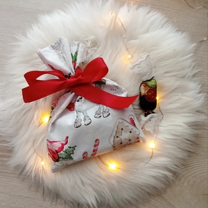 Mikulás zsák piros, Karácsony, Mikulás, Mikulás zsák, Varrás, MESKA