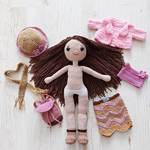 LILLA baba horgolt amigurumi - játék & sport - baba & babaház - öltöztethető baba - Meska.hu