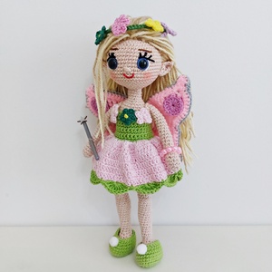 amigurumi tündérlány, Kamilla, Játék & Sport, Baba & babaház, Öltöztethető baba, Baba-és bábkészítés, Horgolás, MESKA
