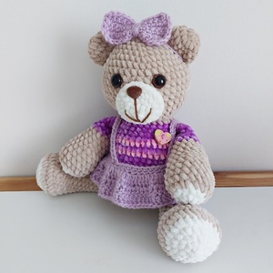 amigurumi mackólány - játék & sport - plüssállat & játékfigura - maci - Meska.hu