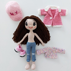 amigurumi Emma baba  - játék & sport - baba & babaház - öltöztethető baba - Meska.hu