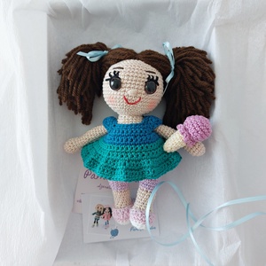 amigurumi Flóra baba , Játék & Sport, Baba & babaház, Öltöztethető baba, Baba-és bábkészítés, Horgolás, MESKA