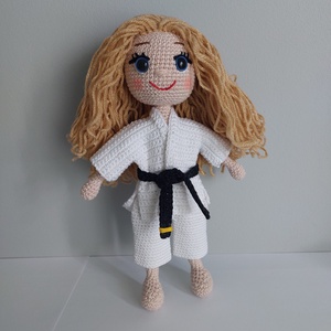 amigurumi karatés lány - játék & sport - baba & babaház - öltöztethető baba - Meska.hu