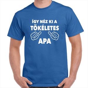 Feliratos póló apának így néz ki a tökéletes apa felirattal. Minőségi 100% pamut egyedi póló. - ruha & divat - férfi ruha - póló - Meska.hu