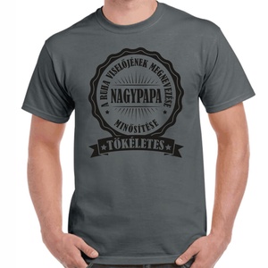 Feliratos póló papának Papa minősítése tökéletes felirattal. Minőségi 100% pamut egyedi póló. - ruha & divat - férfi ruha - póló - Meska.hu
